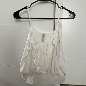 White Ruffle Tank